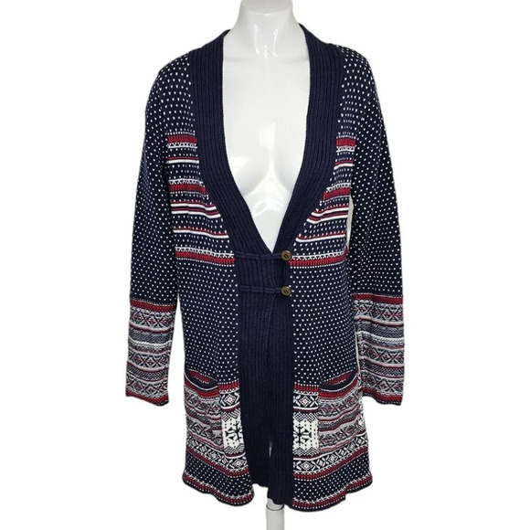 Hanna Andersson Womens  Winter Snowflake Knit Cardigan Size Small - Picture 1 of 9